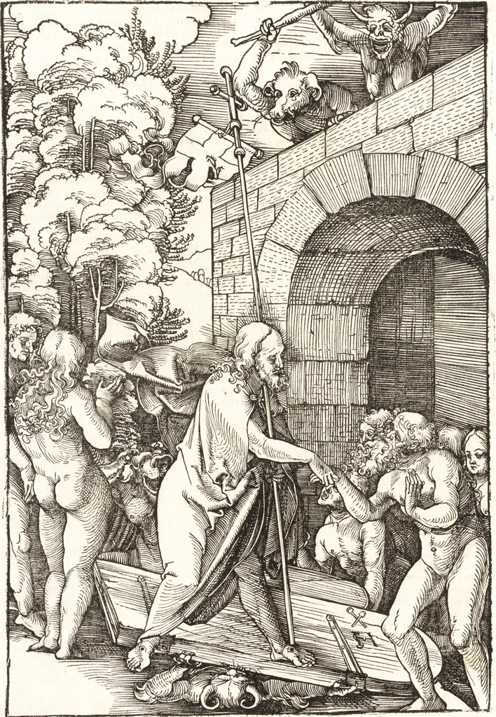 An illustration from Speculum passionis Domini Nostri Ihesu Christi : in quo relucẽt hec omnia singulariter vere & absolute, puta omnis p[er]fectio yerarchie, omniũ fidelium beatitudo, omnes virtutes, dona, fructus, et spiritualiũ bonorũ omnium efficacia, quod in fine prime partis huius speculi manifestissime cõprobat̃, 1507, leaf 141