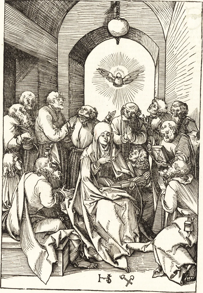 An illustration from Speculum passionis Domini Nostri Ihesu Christi : in quo relucẽt hec omnia singulariter vere & absolute, puta omnis p[er]fectio yerarchie, omniũ fidelium beatitudo, omnes virtutes, dona, fructus, et spiritualiũ bonorũ omnium efficacia, quod in fine prime partis huius speculi manifestissime cõprobat̃, 1507, leaf 153