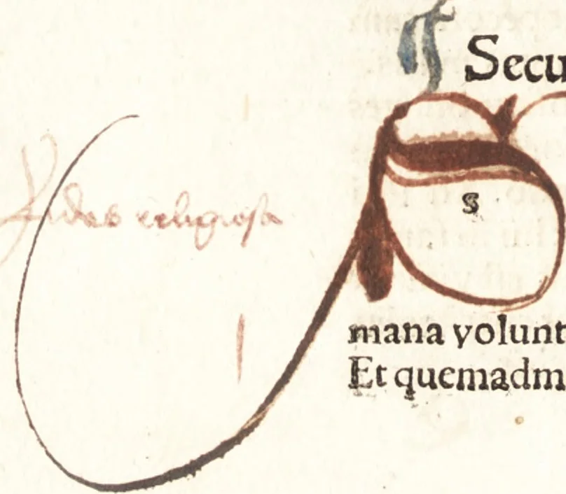 An illustration from Speculum passionis Domini Nostri Ihesu Christi : in quo relucẽt hec omnia singulariter vere & absolute, puta omnis p[er]fectio yerarchie, omniũ fidelium beatitudo, omnes virtutes, dona, fructus, et spiritualiũ bonorũ omnium efficacia, quod in fine prime partis huius speculi manifestissime cõprobat̃, 1507, leaf 183