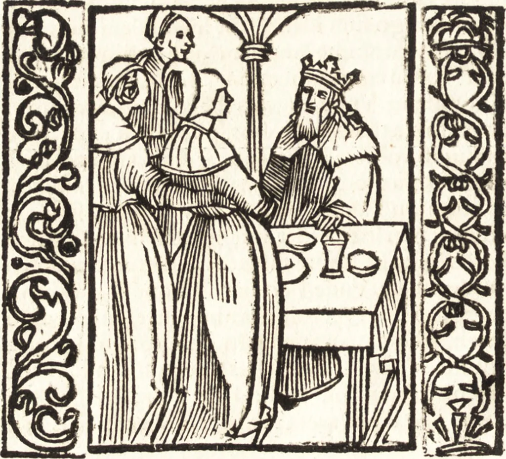 An illustration from Speculum passionis Domini Nostri Ihesu Christi : in quo relucẽt hec omnia singulariter vere & absolute, puta omnis p[er]fectio yerarchie, omniũ fidelium beatitudo, omnes virtutes, dona, fructus, et spiritualiũ bonorũ omnium efficacia, quod in fine prime partis huius speculi manifestissime cõprobat̃, 1507, leaf 35