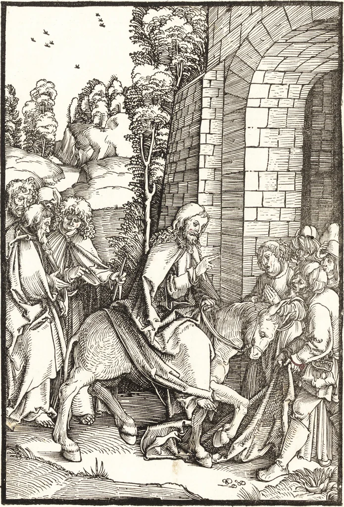 An illustration from Speculum passionis Domini Nostri Ihesu Christi : in quo relucẽt hec omnia singulariter vere & absolute, puta omnis p[er]fectio yerarchie, omniũ fidelium beatitudo, omnes virtutes, dona, fructus, et spiritualiũ bonorũ omnium efficacia, quod in fine prime partis huius speculi manifestissime cõprobat̃, 1507, leaf 39
