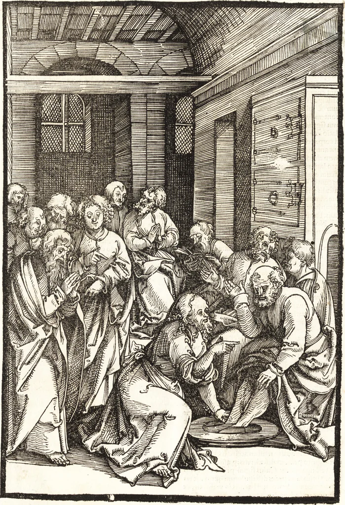 An illustration from Speculum passionis Domini Nostri Ihesu Christi : in quo relucẽt hec omnia singulariter vere & absolute, puta omnis p[er]fectio yerarchie, omniũ fidelium beatitudo, omnes virtutes, dona, fructus, et spiritualiũ bonorũ omnium efficacia, quod in fine prime partis huius speculi manifestissime cõprobat̃, 1507, leaf 47