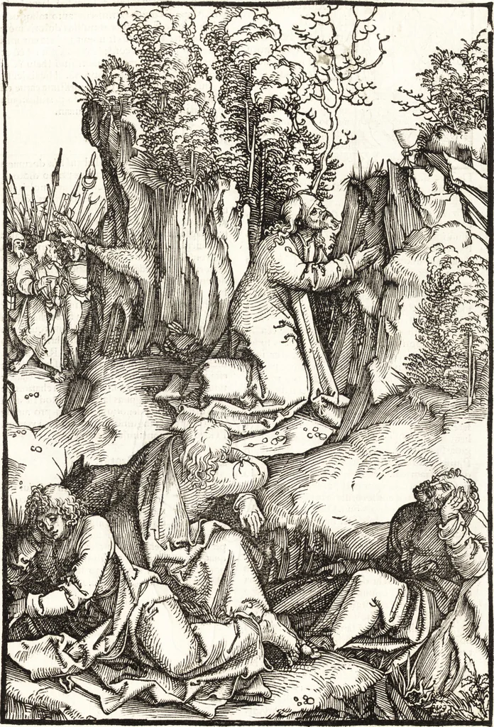An illustration from Speculum passionis Domini Nostri Ihesu Christi : in quo relucẽt hec omnia singulariter vere & absolute, puta omnis p[er]fectio yerarchie, omniũ fidelium beatitudo, omnes virtutes, dona, fructus, et spiritualiũ bonorũ omnium efficacia, quod in fine prime partis huius speculi manifestissime cõprobat̃, 1507, leaf 52