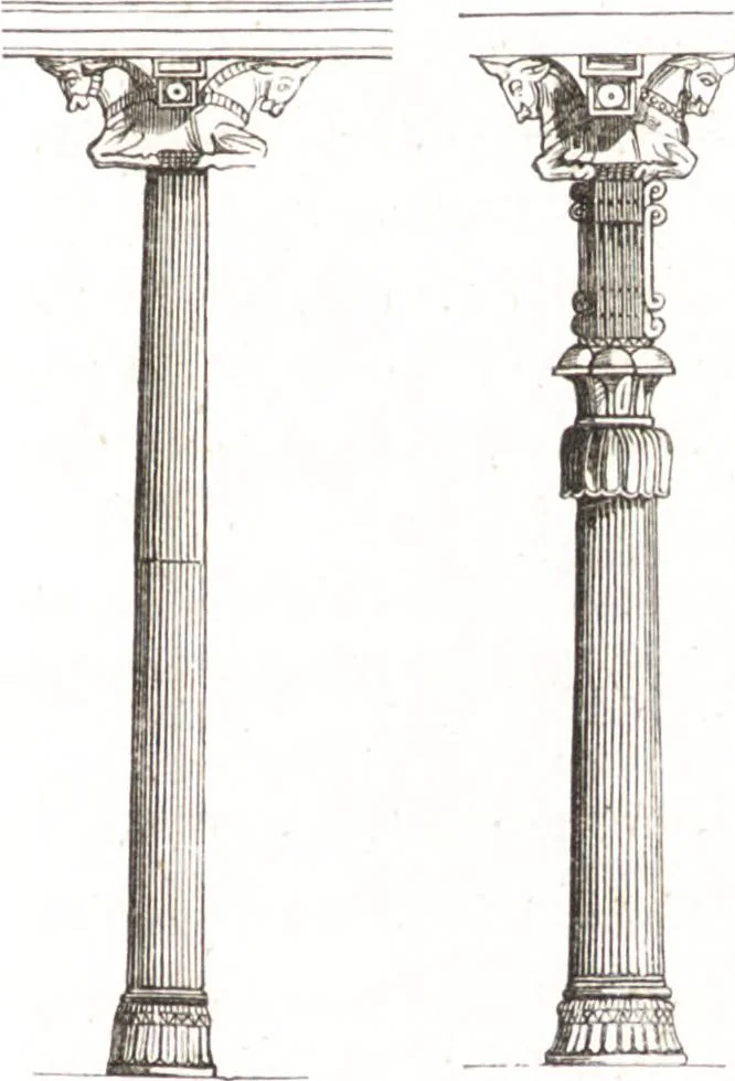 An illustration from Der Stil in den technischen und tektonischen Künsten, oder, Praktische Aesthetik : ein Handbuch für Techniker, Künstler und Kunstfreunde, 1860, leaf 410