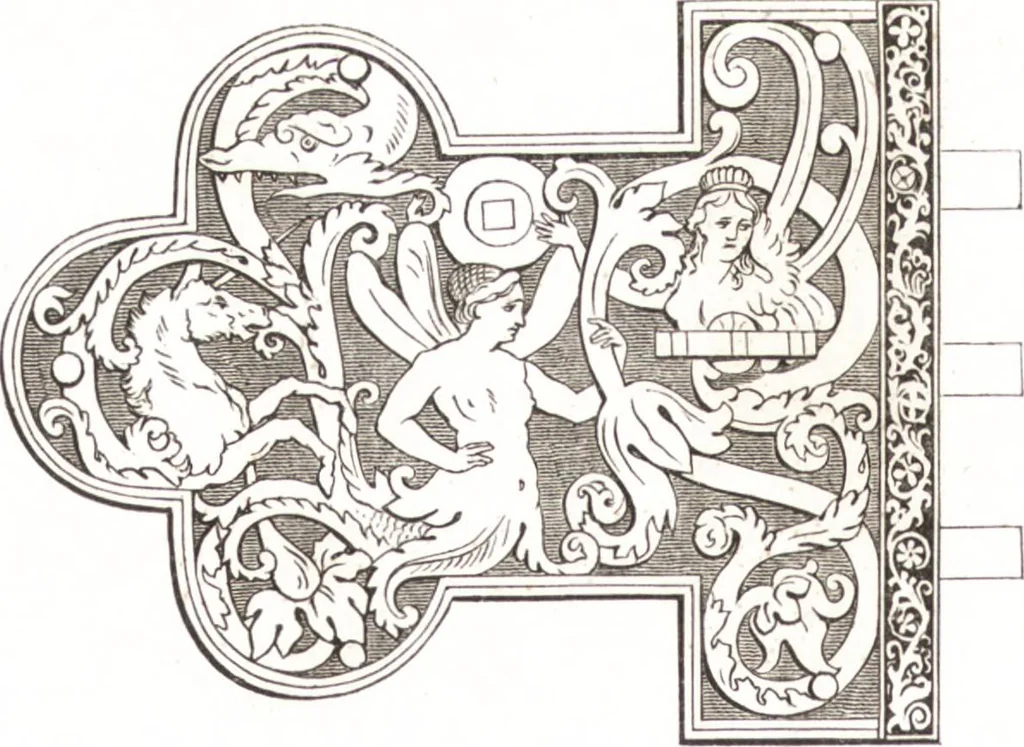 An illustration from Der Stil in den technischen und tektonischen Künsten, oder, Praktische Aesthetik : ein Handbuch für Techniker, Künstler und Kunstfreunde, 1860, leaf 569