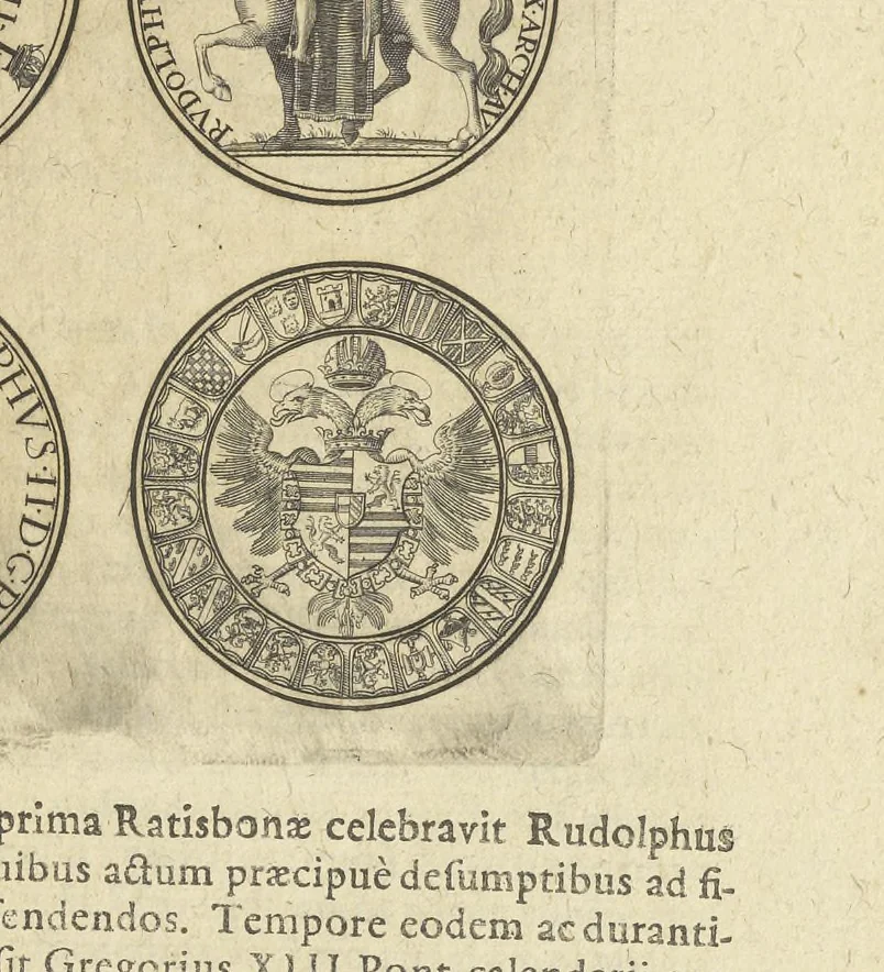 An illustration from Sylloge numismatum elegantiorum : quae diuersi impp., reges, principes, comites, respublicae diuersas ob causas ab anno 1500 ad annum usq[ue] 1600 cudi fecerunt, 1620, leaf 308