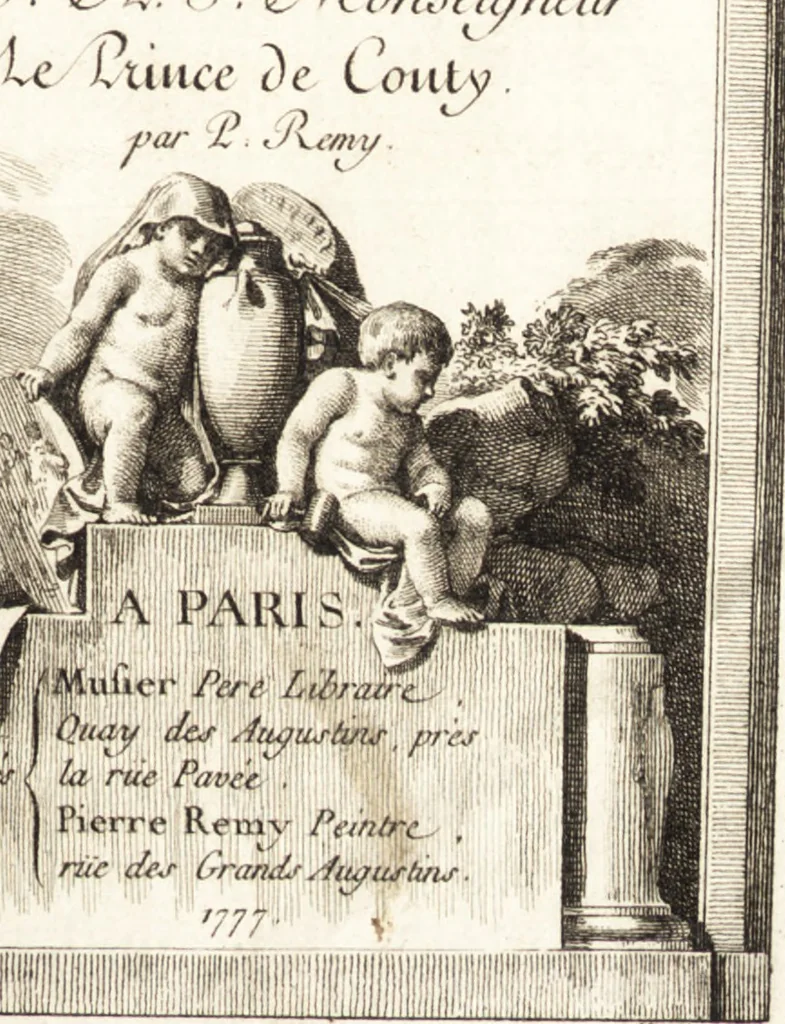 An illustration from Catalogue des tableaux & desseins precieux des maîtres célebres des trois ecoles, figures de marbres, de bronze & de terre cuite, estampes en feuilles & autres objets du cabinet de feu M. Randon de Boisset, receveur général des finances, 1777, leaf 6