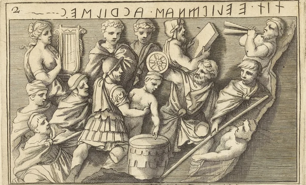 An illustration from Thomae Dempsteri a muresk Scoti pandectarum in Pisano Lyceo professoris ordinarii De Etruria regali libri septem : opus postumum in duas partes divisum, 1723, leaf 144
