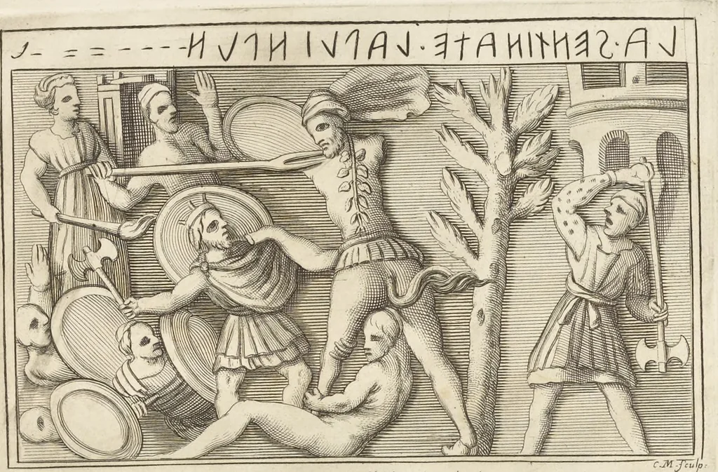 An illustration from Thomae Dempsteri a muresk Scoti pandectarum in Pisano Lyceo professoris ordinarii De Etruria regali libri septem : opus postumum in duas partes divisum, 1723, leaf 168