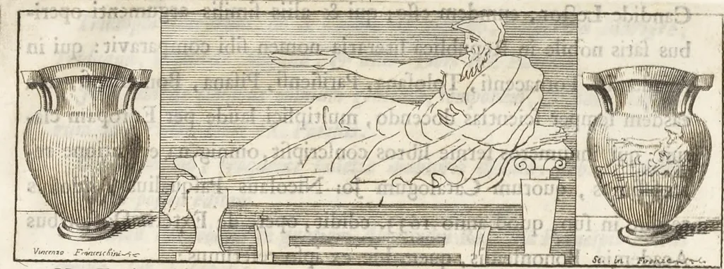 An illustration from Thomae Dempsteri a muresk Scoti pandectarum in Pisano Lyceo professoris ordinarii De Etruria regali libri septem : opus postumum in duas partes divisum, 1723, leaf 18