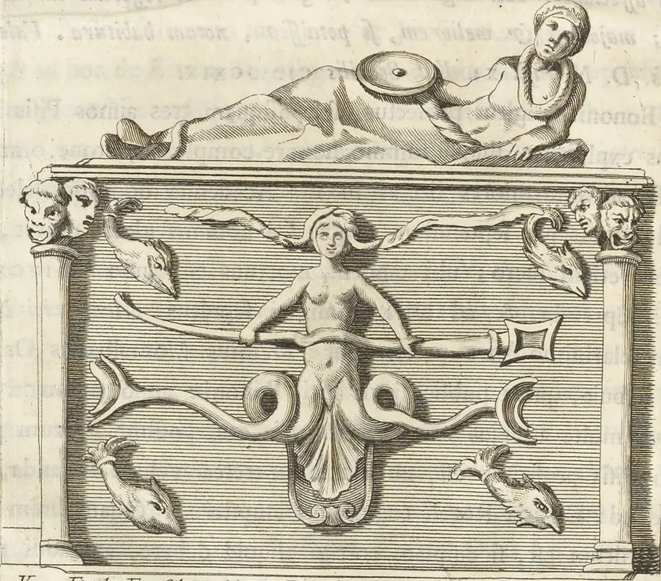 An illustration from Thomae Dempsteri a muresk Scoti pandectarum in Pisano Lyceo professoris ordinarii De Etruria regali libri septem : opus postumum in duas partes divisum, 1723, leaf 23