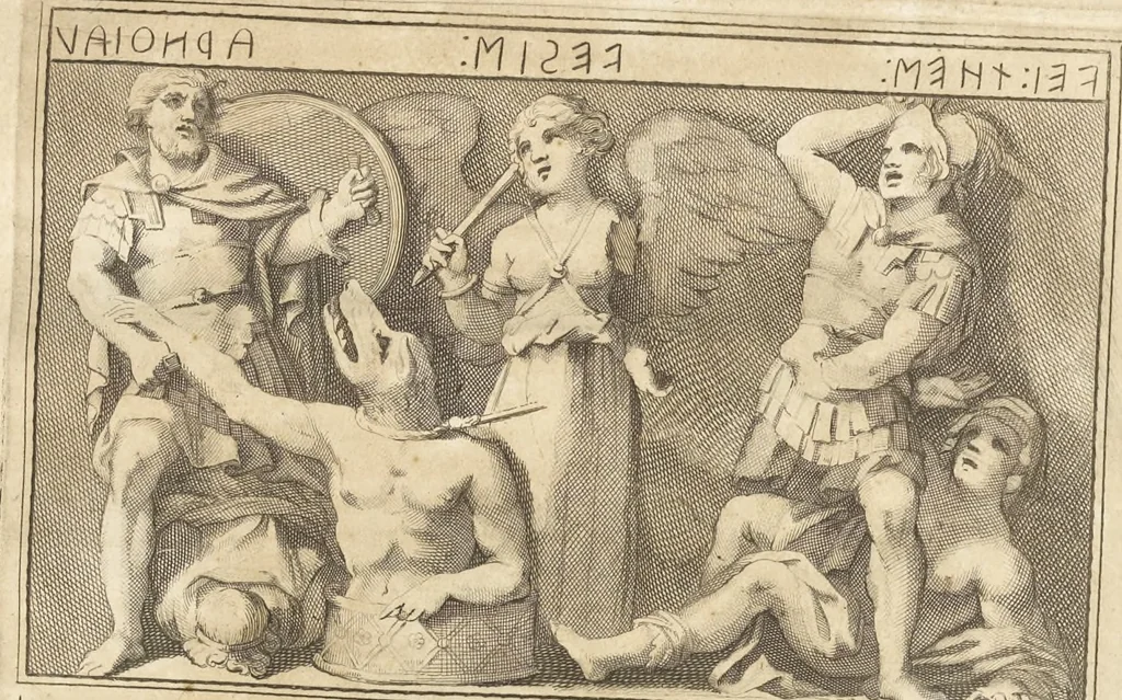 An illustration from Thomae Dempsteri a muresk Scoti pandectarum in Pisano Lyceo professoris ordinarii De Etruria regali libri septem : opus postumum in duas partes divisum, 1723, leaf 372