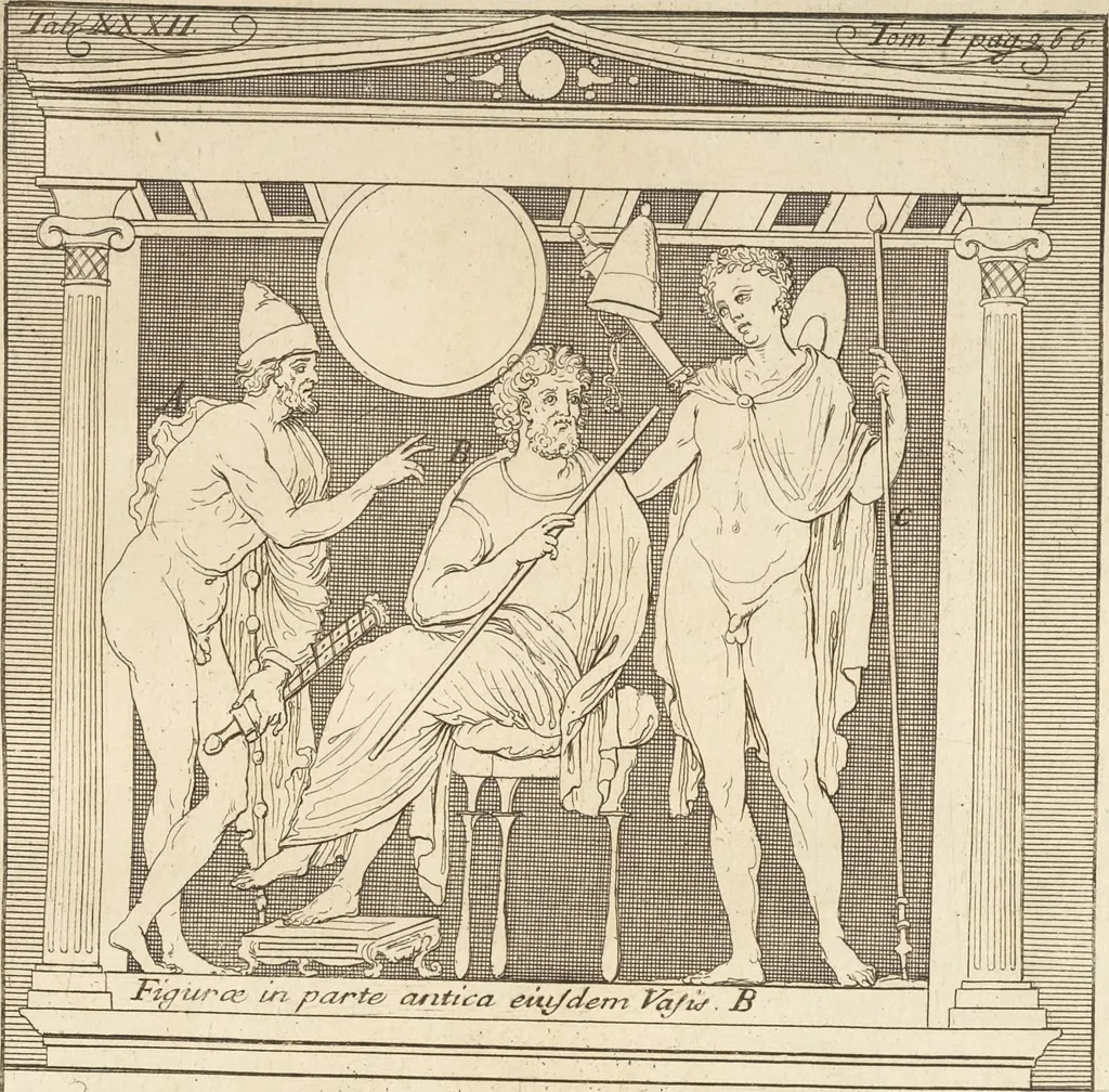 An illustration from Thomae Dempsteri a muresk Scoti pandectarum in Pisano Lyceo professoris ordinarii De Etruria regali libri septem : opus postumum in duas partes divisum, 1723, leaf 398