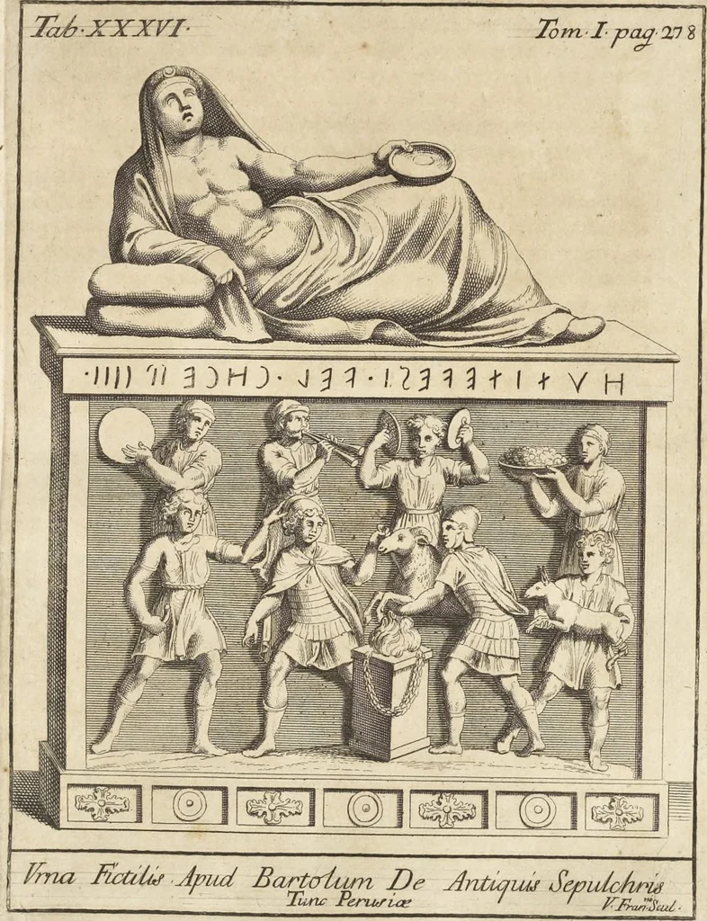 An illustration from Thomae Dempsteri a muresk Scoti pandectarum in Pisano Lyceo professoris ordinarii De Etruria regali libri septem : opus postumum in duas partes divisum, 1723, leaf 418