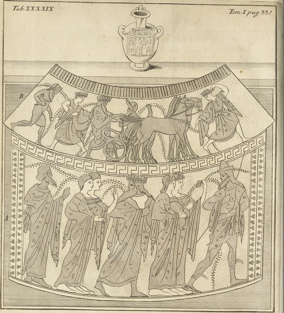An illustration from Thomae Dempsteri a muresk Scoti pandectarum in Pisano Lyceo professoris ordinarii De Etruria regali libri septem : opus postumum in duas partes divisum, 1723, leaf 497