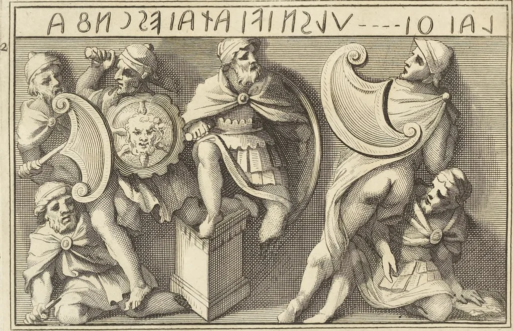 An illustration from Thomae Dempsteri a muresk Scoti pandectarum in Pisano Lyceo professoris ordinarii De Etruria regali libri septem : opus postumum in duas partes divisum, 1723, leaf 513