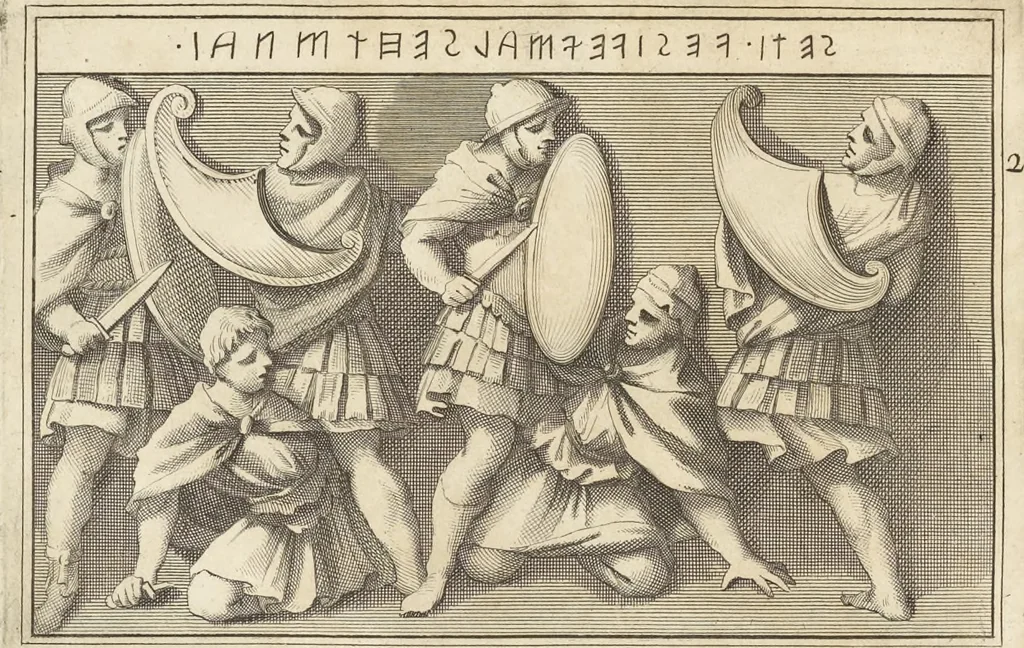 An illustration from Thomae Dempsteri a muresk Scoti pandectarum in Pisano Lyceo professoris ordinarii De Etruria regali libri septem : opus postumum in duas partes divisum, 1723, leaf 515