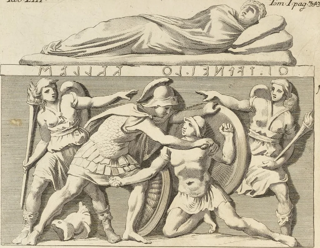 An illustration from Thomae Dempsteri a muresk Scoti pandectarum in Pisano Lyceo professoris ordinarii De Etruria regali libri septem : opus postumum in duas partes divisum, 1723, leaf 517