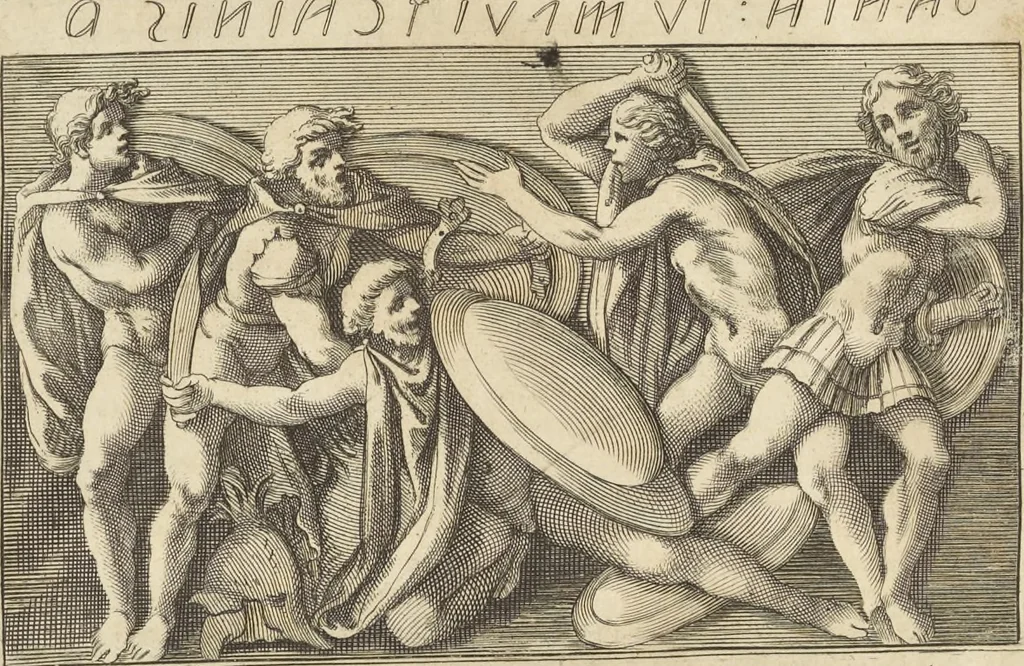 An illustration from Thomae Dempsteri a muresk Scoti pandectarum in Pisano Lyceo professoris ordinarii De Etruria regali libri septem : opus postumum in duas partes divisum, 1723, leaf 521