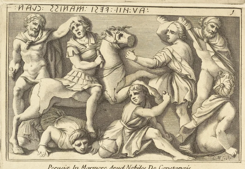 An illustration from Thomae Dempsteri a muresk Scoti pandectarum in Pisano Lyceo professoris ordinarii De Etruria regali libri septem : opus postumum in duas partes divisum, 1723, leaf 595