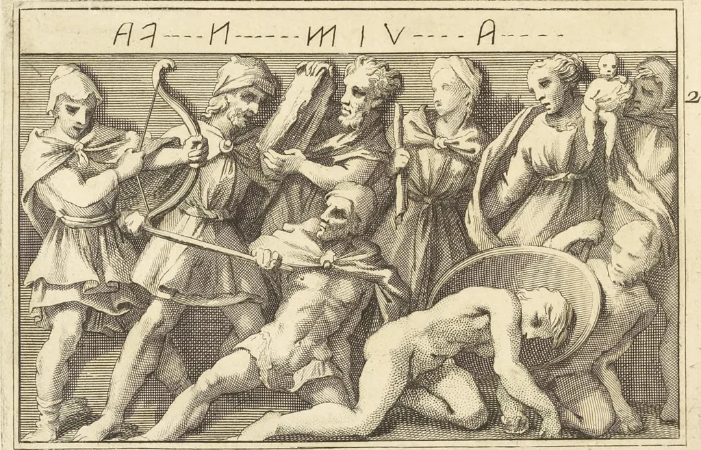 An illustration from Thomae Dempsteri a muresk Scoti pandectarum in Pisano Lyceo professoris ordinarii De Etruria regali libri septem : opus postumum in duas partes divisum, 1723, leaf 595