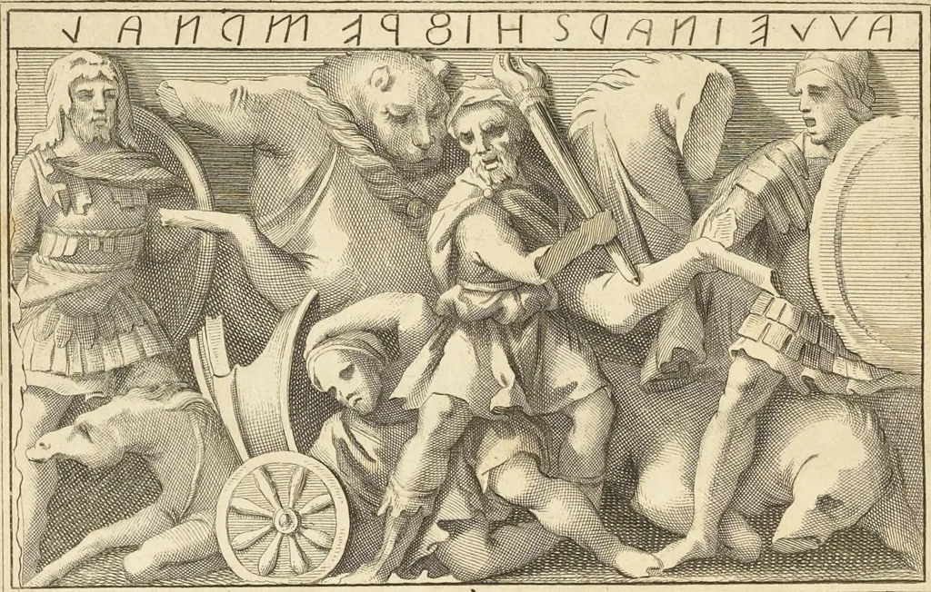 An illustration from Thomae Dempsteri a muresk Scoti pandectarum in Pisano Lyceo professoris ordinarii De Etruria regali libri septem : opus postumum in duas partes divisum, 1723, leaf 601