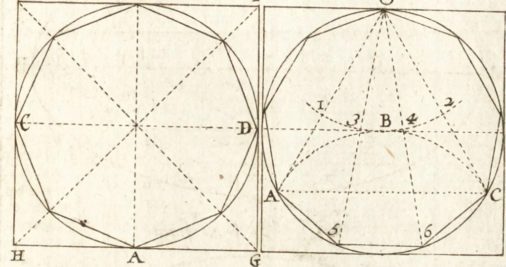 An illustration from Traité des pratiques geometrales et perspectives : enseignées dans l'Academie royale de la peinture et sculpture, 1665, leaf 100