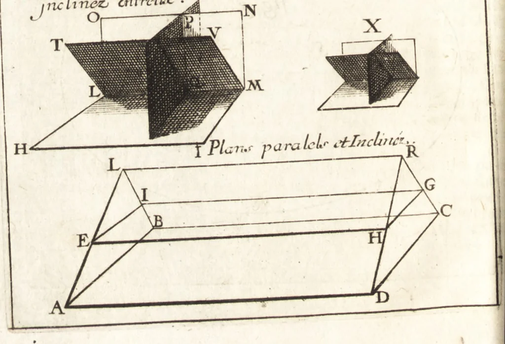 An illustration from Traité des pratiques geometrales et perspectives : enseignées dans l'Academie royale de la peinture et sculpture, 1665, leaf 105