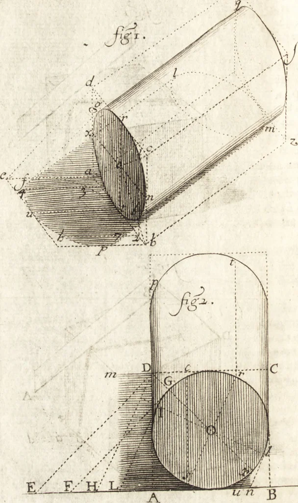 An illustration from Traité des pratiques geometrales et perspectives : enseignées dans l'Academie royale de la peinture et sculpture, 1665, leaf 143