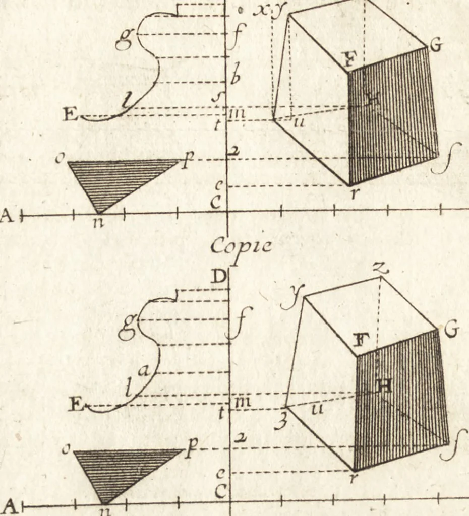 An illustration from Traité des pratiques geometrales et perspectives : enseignées dans l'Academie royale de la peinture et sculpture, 1665, leaf 157