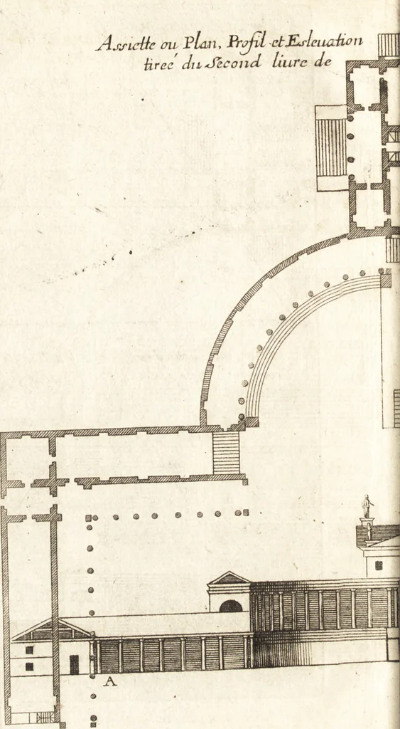An illustration from Traité des pratiques geometrales et perspectives : enseignées dans l'Academie royale de la peinture et sculpture, 1665, leaf 205