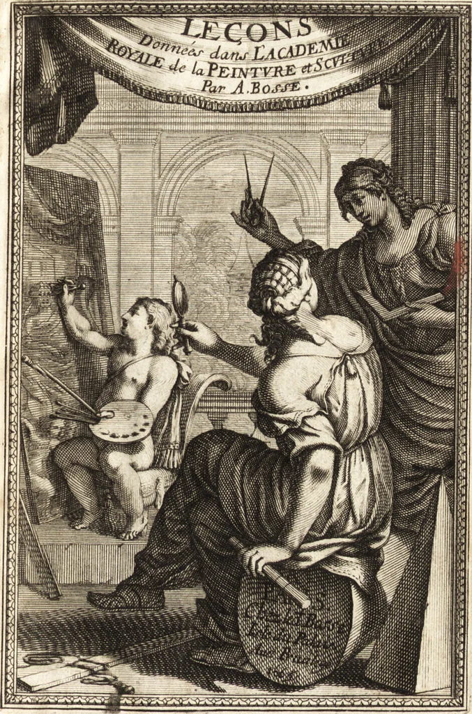 An illustration from Traité des pratiques geometrales et perspectives : enseignées dans l'Academie royale de la peinture et sculpture, 1665, leaf 4