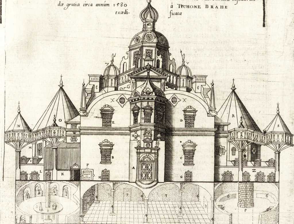 An illustration from Tychonis Brahe Astronomiae instauratae mechanica, 1602, leaf 102