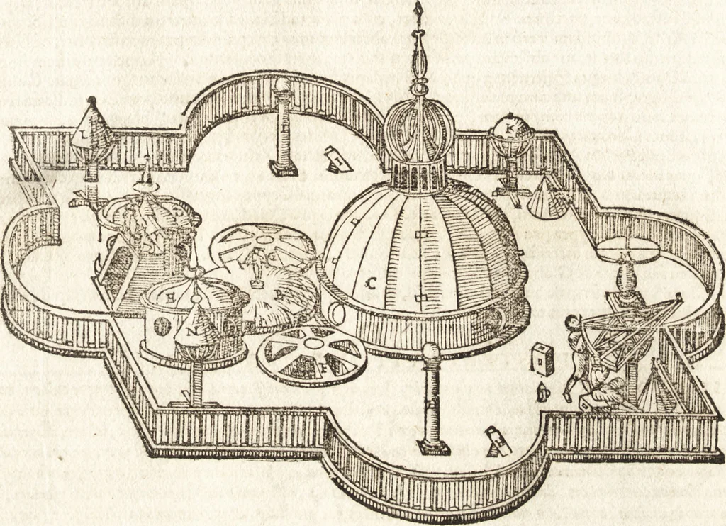 An illustration from Tychonis Brahe Astronomiae instauratae mechanica, 1602, leaf 104