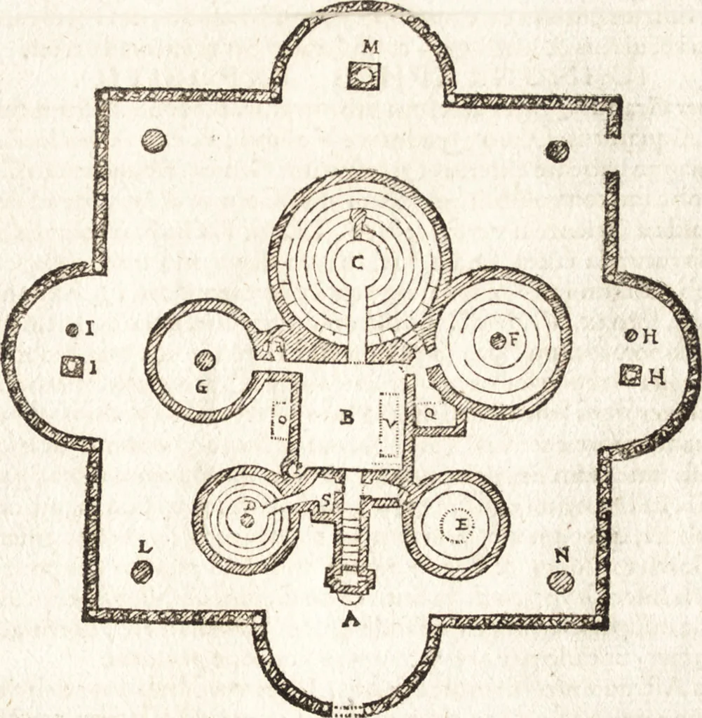 An illustration from Tychonis Brahe Astronomiae instauratae mechanica, 1602, leaf 104
