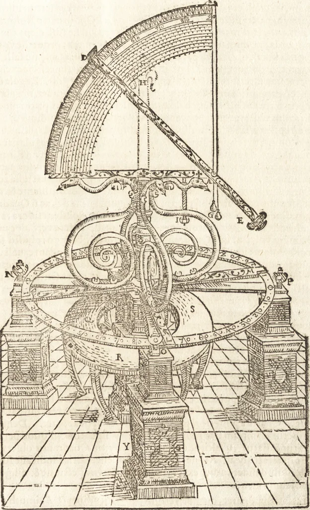 An illustration from Tychonis Brahe Astronomiae instauratae mechanica, 1602, leaf 14