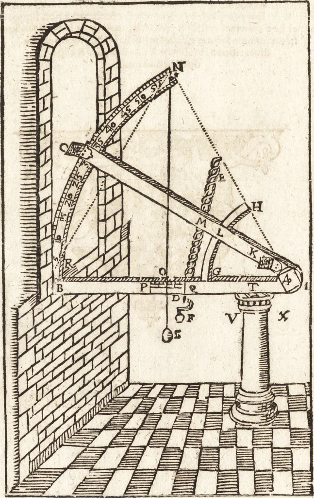 An illustration from Tychonis Brahe Astronomiae instauratae mechanica, 1602, leaf 65