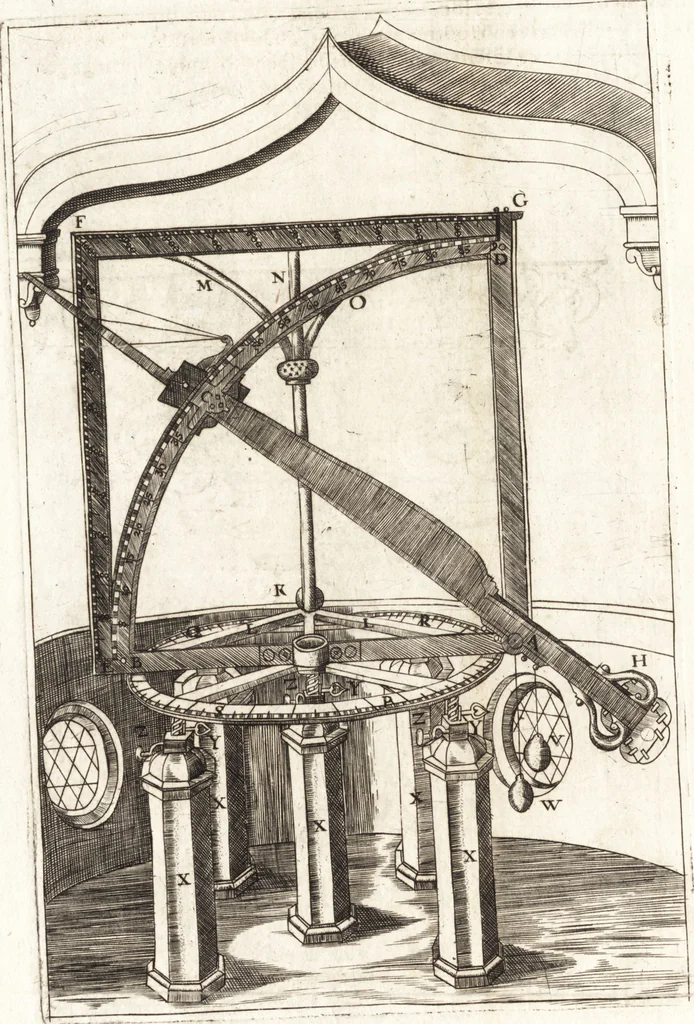 An illustration from Tychonis Brahe Astronomiae instauratae mechanica, 1602, leaf 71