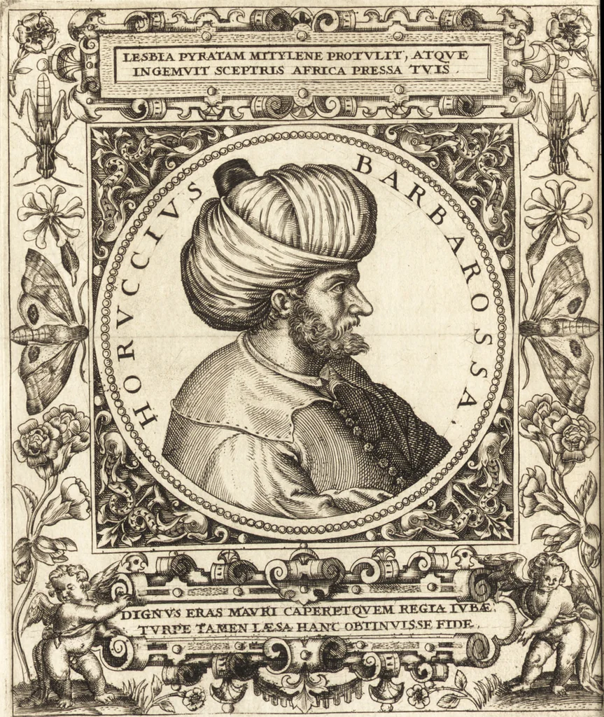 An illustration from Vitae et icones sultanorum Turcicorum, principum Persarum aliorumq[ue] illustrium heroum heroinarumq[ue] ab Osmane usq[ue] ad Mahometem II : ad vivum ex antiquis mettallis effictae, primum ex Co[n]sta[n]tinopoli D. Imp. Ferdina[n]do oblatae nunc descriptae & tetras[t]ichis succinctis illustratae, 1596, leaf 267
