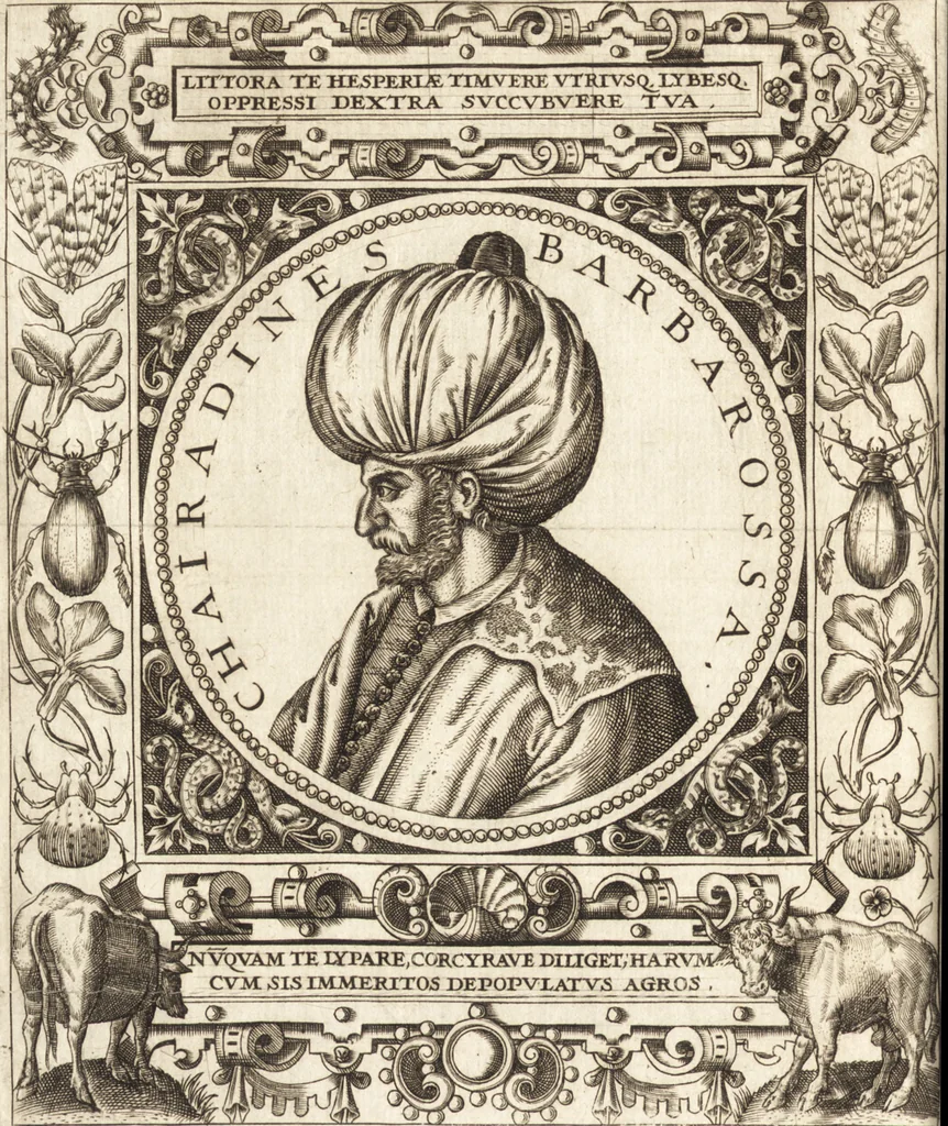An illustration from Vitae et icones sultanorum Turcicorum, principum Persarum aliorumq[ue] illustrium heroum heroinarumq[ue] ab Osmane usq[ue] ad Mahometem II : ad vivum ex antiquis mettallis effictae, primum ex Co[n]sta[n]tinopoli D. Imp. Ferdina[n]do oblatae nunc descriptae & tetras[t]ichis succinctis illustratae, 1596, leaf 273