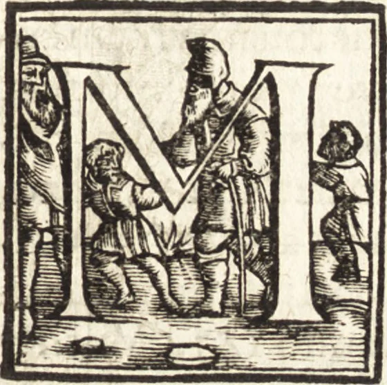 An illustration from Vitae et icones sultanorum Turcicorum, principum Persarum aliorumq[ue] illustrium heroum heroinarumq[ue] ab Osmane usq[ue] ad Mahometem II : ad vivum ex antiquis mettallis effictae, primum ex Co[n]sta[n]tinopoli D. Imp. Ferdina[n]do oblatae nunc descriptae & tetras[t]ichis succinctis illustratae, 1596, leaf 34