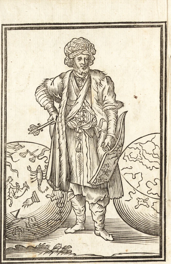 An illustration from Les voyages et obseruations du Sieur de La Boullaye-Le-Gouz, gentil-homme angeuin : où sont décrites les religions, gouuernemens, & situations des estats & royaumes d'Italie, Grece, Natolie, Syrie, Perse, Palestine, Karamenie, Kaldée, Assyrie, grand Mogol, Bijapour, Indes orientales des Portugais, Arabie, Egypte, Holande, grande Bretagne, Irlande, Dannemark, Pologne, isles & autres lieux d'Europe, Asie & Affrique, ou il à seiourné, le tout enrichy de belles figures ; et dedié à l'Eminentissime Cardinal Capponi, 1653, leaf 9