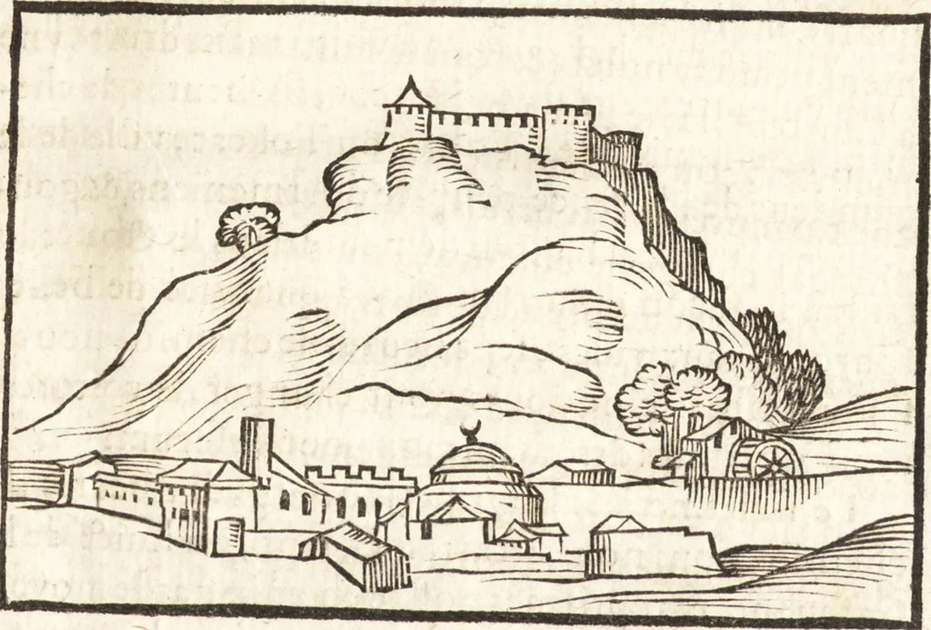 An illustration from Les voyages et obseruations du Sieur de La Boullaye-Le-Gouz, gentil-homme angeuin : où sont décrites les religions, gouuernemens, & situations des estats & royaumes d'Italie, Grece, Natolie, Syrie, Perse, Palestine, Karamenie, Kaldée, Assyrie, grand Mogol, Bijapour, Indes orientales des Portugais, Arabie, Egypte, Holande, grande Bretagne, Irlande, Dannemark, Pologne, isles & autres lieux d'Europe, Asie & Affrique, ou il à seiourné, le tout enrichy de belles figures ; et dedié à l'Eminentissime Cardinal Capponi, 1653, leaf 90