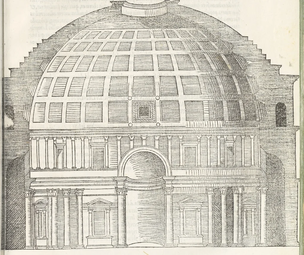An illustration from Vrbis Romae topographia : nvper ab ipso avctore nonnvllis erroribvs svblatis emandata, addita etiam interpretatione nominum quæ unica litera uel syllaba in antiquis titulis scripta inueniuntur : cvi etiam ab eodem adiectae svnt qvam breuissimæ obseruationes de prænomine, nomine, & cognomine de quibus etsi multi multa scripsere nemo tamen hactenus rei ueritatem attigisse videtur, 1544, leaf 132