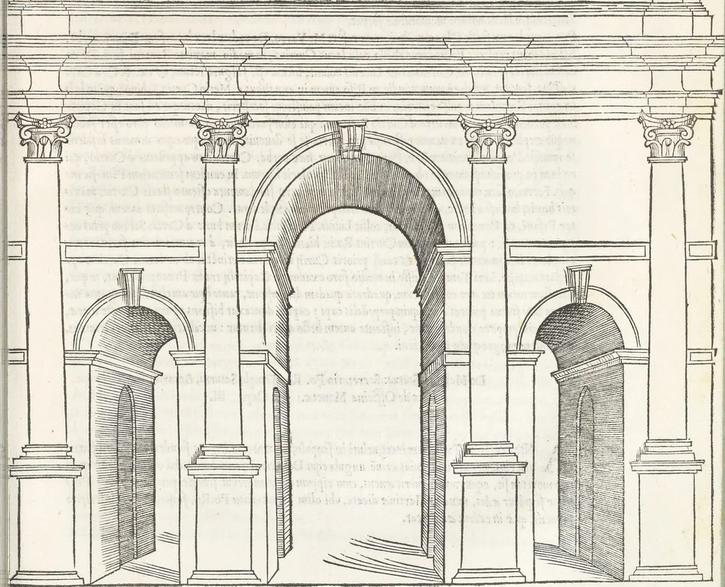 An illustration from Vrbis Romae topographia : nvper ab ipso avctore nonnvllis erroribvs svblatis emandata, addita etiam interpretatione nominum quæ unica litera uel syllaba in antiquis titulis scripta inueniuntur : cvi etiam ab eodem adiectae svnt qvam breuissimæ obseruationes de prænomine, nomine, & cognomine de quibus etsi multi multa scripsere nemo tamen hactenus rei ueritatem attigisse videtur, 1544, leaf 68