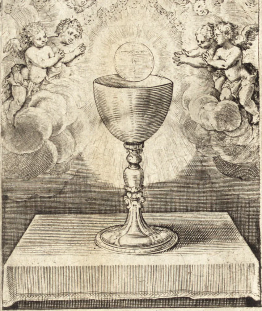 An illustration from Zodiacus Christianus, das ist Christelicher Himmelcirckel, oder, zwölff Zeichen bey welche[n] ein ieder Christ erkenne[n] vnd schliessen kan, ob er von Gott zum ewigen Leben fürsehen vnd erwölet oder nicht : sampt XII schöne[n] Figuren, durch welche bemelte Zeiche[n] für Augen gestelt werden, 1624, leaf 71