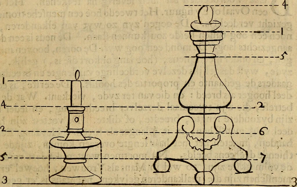 An illustration from Grondlegginge ter teekenkonst : zynde een korte en zeekere weg om door middel van de geometrie of meetkunde, de teeken-konst volkomen te leeren, 1701, leaf 44