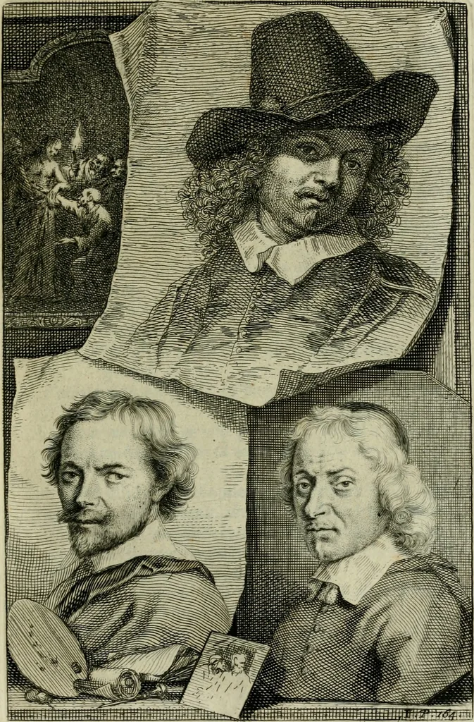 An illustration from De groote schouburgh der Nederlantsche konstschilders en schilderessen : waar van 'er veele met hunne beeltenissen ten tooneel verschynen, en hun levensgedrag en konstwerken beschreven worden: zynde een vervolg op het Schilderboek van K. v. Mander ..., 1753, leaf 202