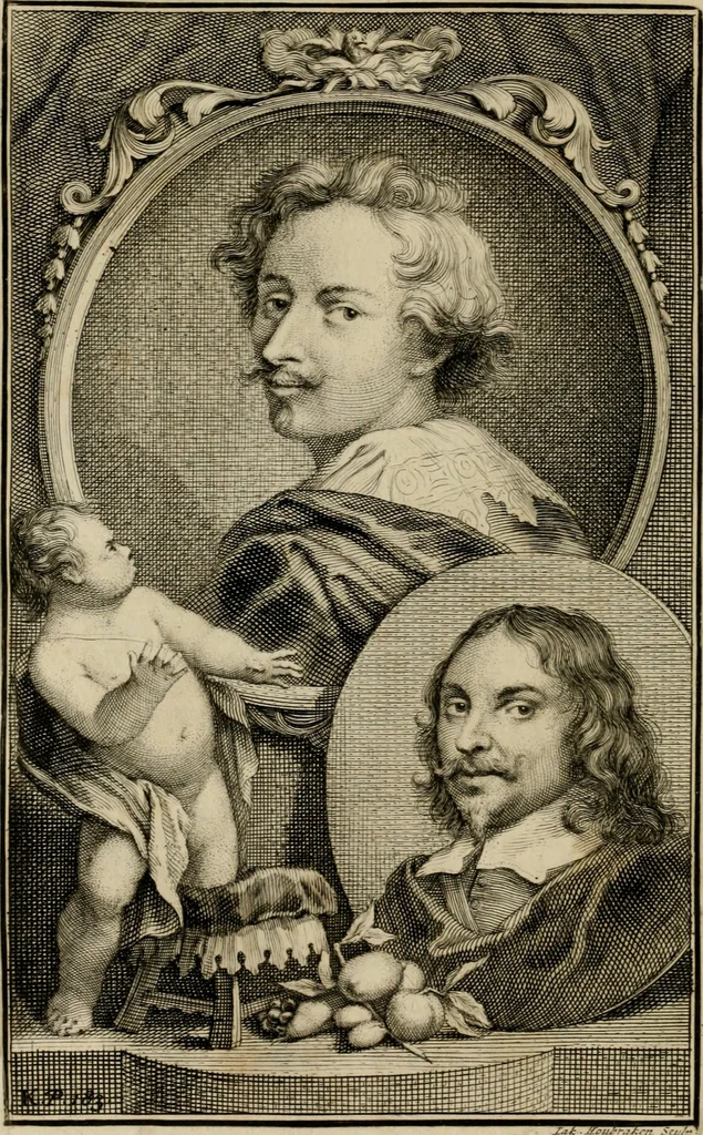 An illustration from De groote schouburgh der Nederlantsche konstschilders en schilderessen : waar van 'er veele met hunne beeltenissen ten tooneel verschynen, en hun levensgedrag en konstwerken beschreven worden: zynde een vervolg op het Schilderboek van K. v. Mander ..., 1753, leaf 223