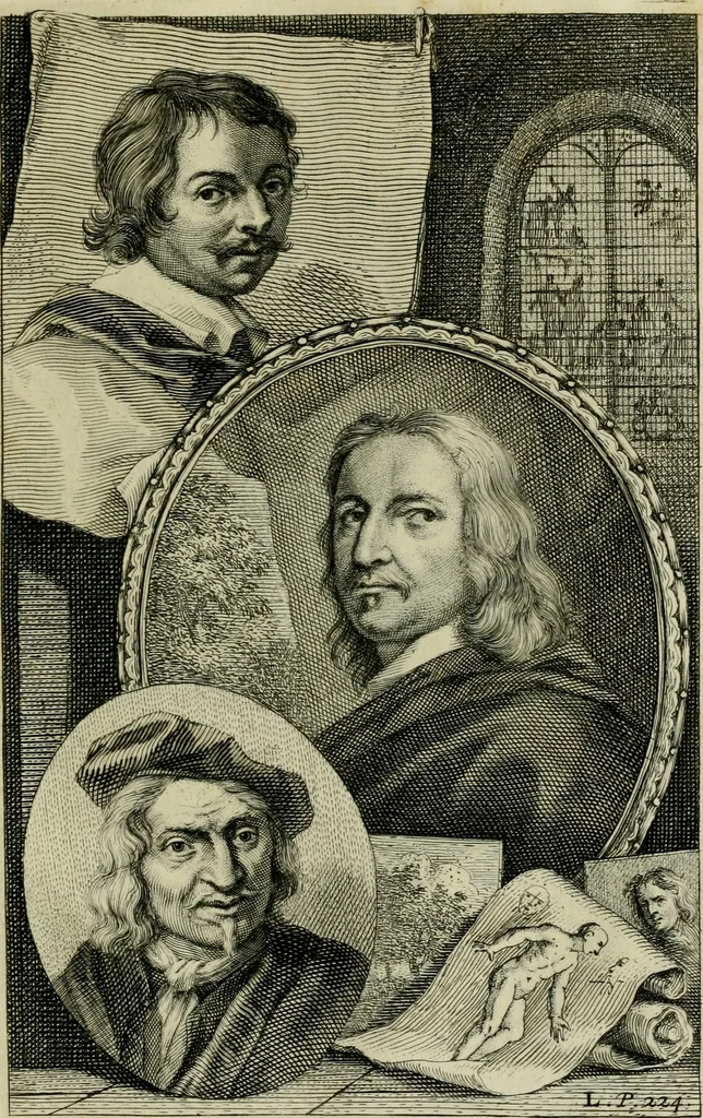 An illustration from De groote schouburgh der Nederlantsche konstschilders en schilderessen : waar van 'er veele met hunne beeltenissen ten tooneel verschynen, en hun levensgedrag en konstwerken beschreven worden: zynde een vervolg op het Schilderboek van K. v. Mander ..., 1753, leaf 266